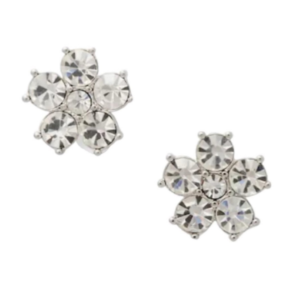 KATE SPADE • Silver Gleaming Gardenia Flower Earrings